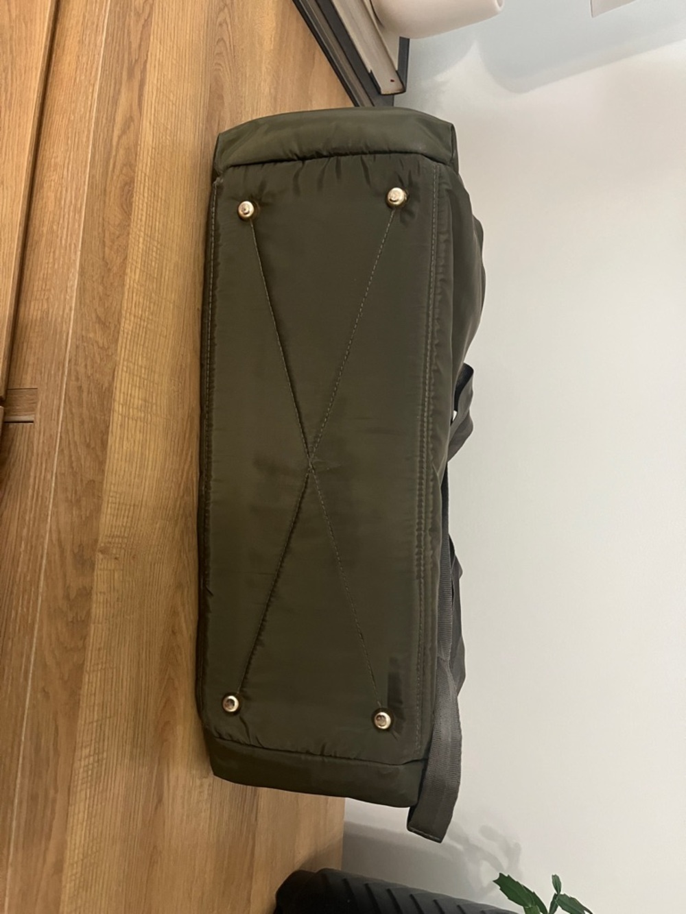 Skip Hop - Olive Green Quilted Baby Diaper Bag with Tan Accents - Picture 9 of 10